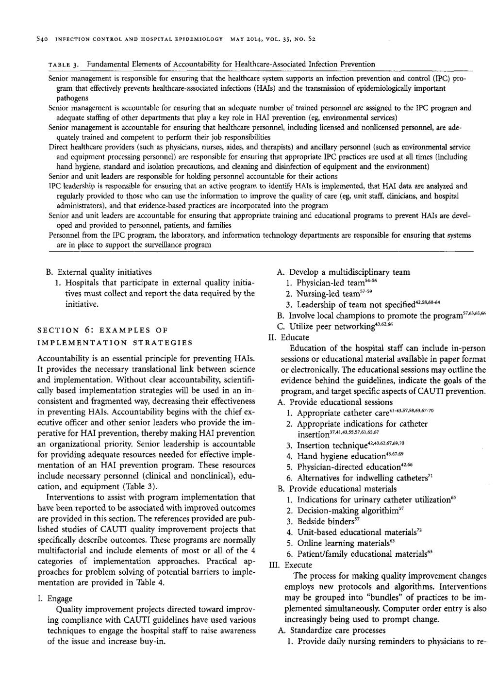 S40 INFECTION CONTROL A HOSPITAL EPIDEMIOLOGY MAY 2014, VOL. 35, NO. S2 TABLE 3.