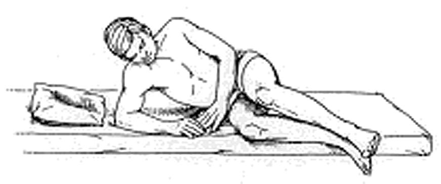 Once in the sitting position, take a few breaths and ensure your balance is good before attempting to stand. Slide your bottom to the edge of the bed.