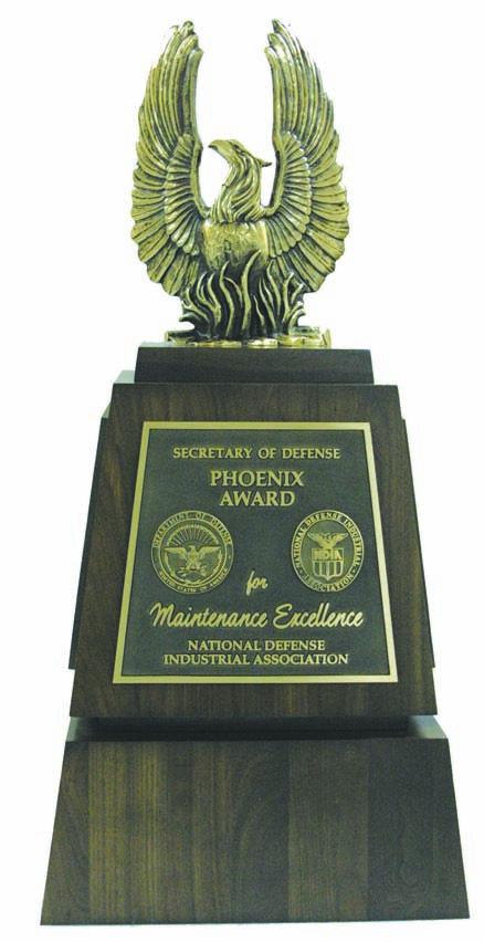 The Secretary of Defense field-level Maintenance Awards are symbolized by the legendary PHOENIX a mythological bird which lived for some five centuries, died, was consumed by flames, and then reborn