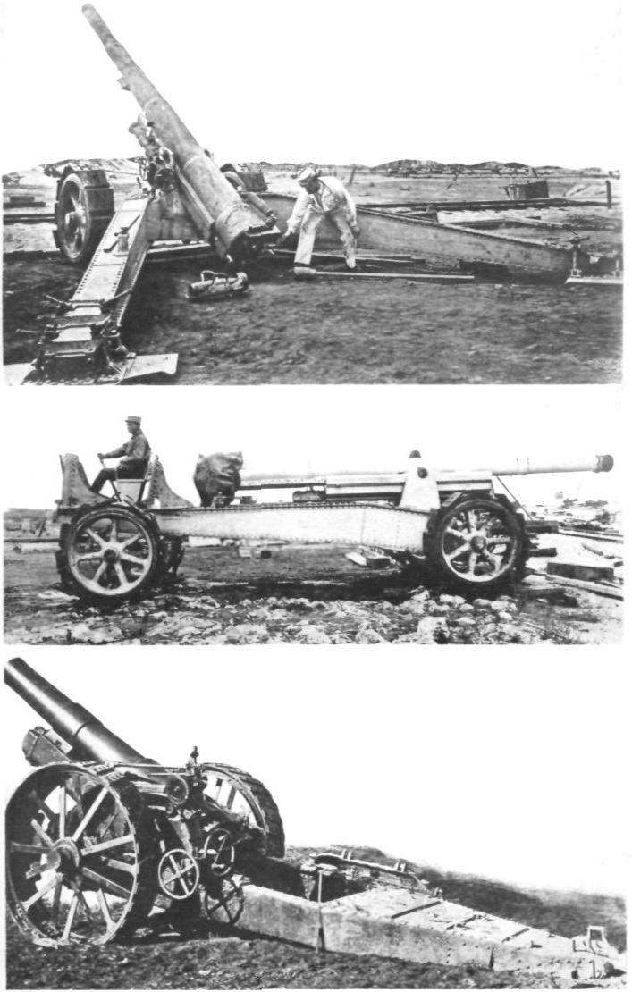 FIGURE 1. 155MM. GUN (G.P.F.) MODEL 1917 IN FIRING POSITION FIGURE 2. 155MM. GUN (G.P.F.) MODEL 1917 IN TRAVELING POSITION FIGURE 3.