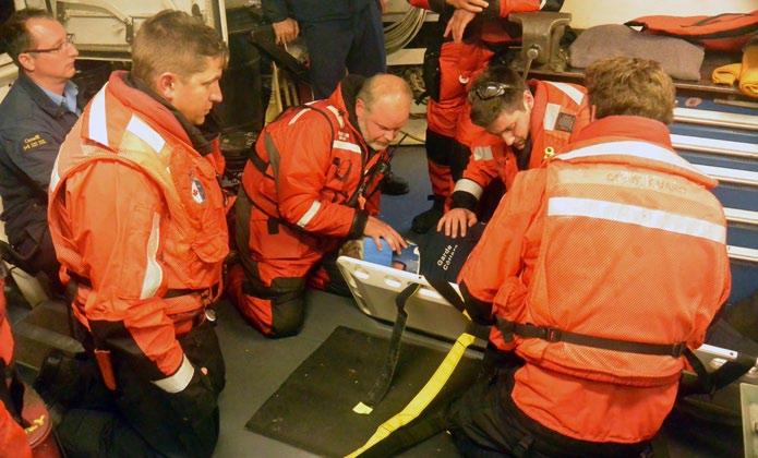 The volunteers with Masset Marine Rescue were eager for the chance to carry out training with these professional mariners.