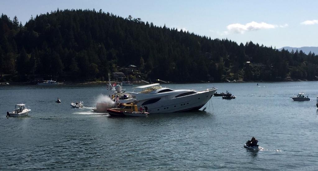 RESCUE ROUNDUPS Photo: David Lacey Station 61 Pender Harbour August 3 Recently the community of Pender Harbour on the Sunshine Coast rose to the occasion when a luxury yacht with more than 5,000