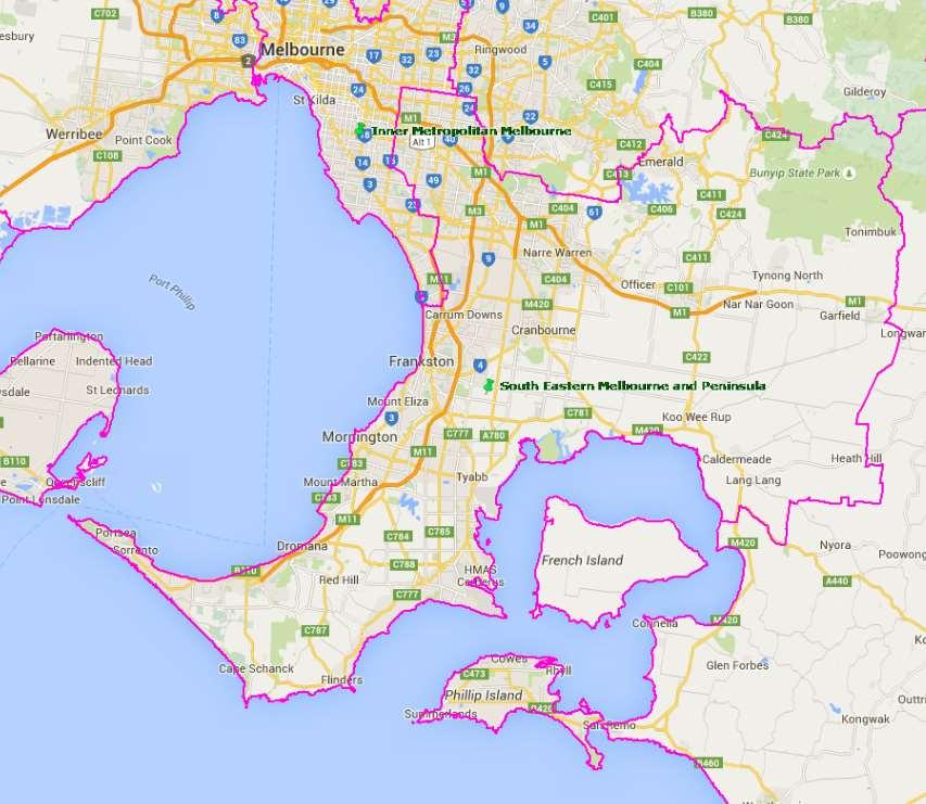South Eastern Melbourne and Peninsula Employment Region TARGET AND PLACES FOR SOUTH EASTERN MELBOURNE AND PENINSULA EMPLOYMENT REGION Employment Target South Eastern Melbourne and Peninsula: