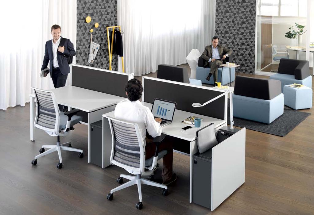Support for every workstyle. D2088 For nomadic workers who need longer term workspaces, these temporary homebases support task work to focus and rejuvenate.
