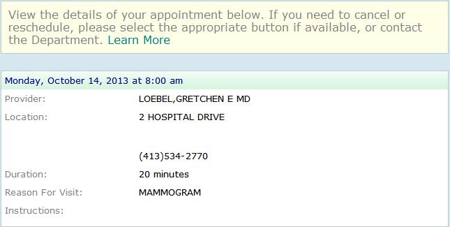 The appointments listed are booked by the hospital already, since they have a date and time