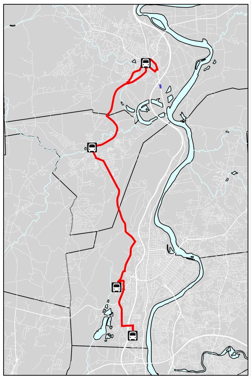 R41 (Northampton, Easthampton, Holyoke) The R41 will be extended to serve Holyoke Mall. The R41 will interline with the R42 in Downtown Northampton on weekdays.