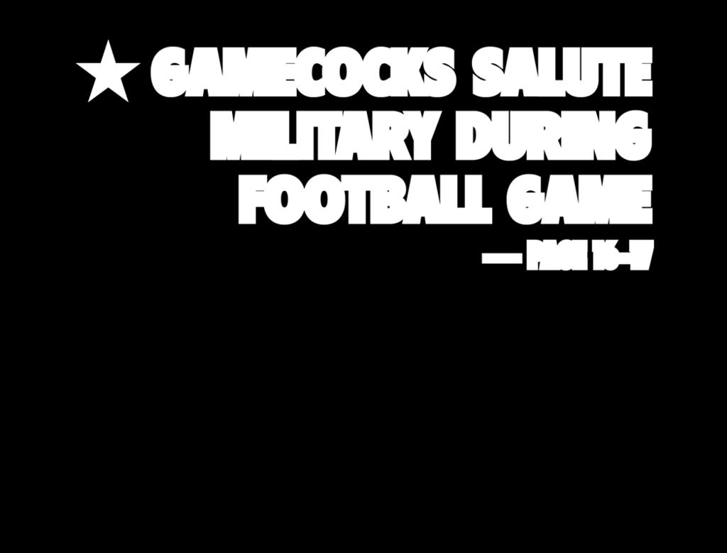 h gamecocks salute military during football game Page 16-17