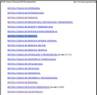 23 Cuban journals follow ICMJE Recommendations List of Cuban Journals