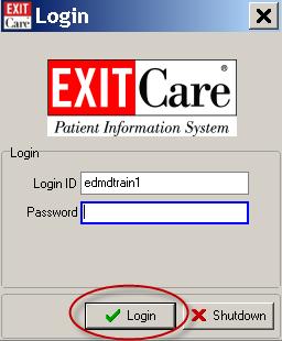To access Exit Care (cont): 1.