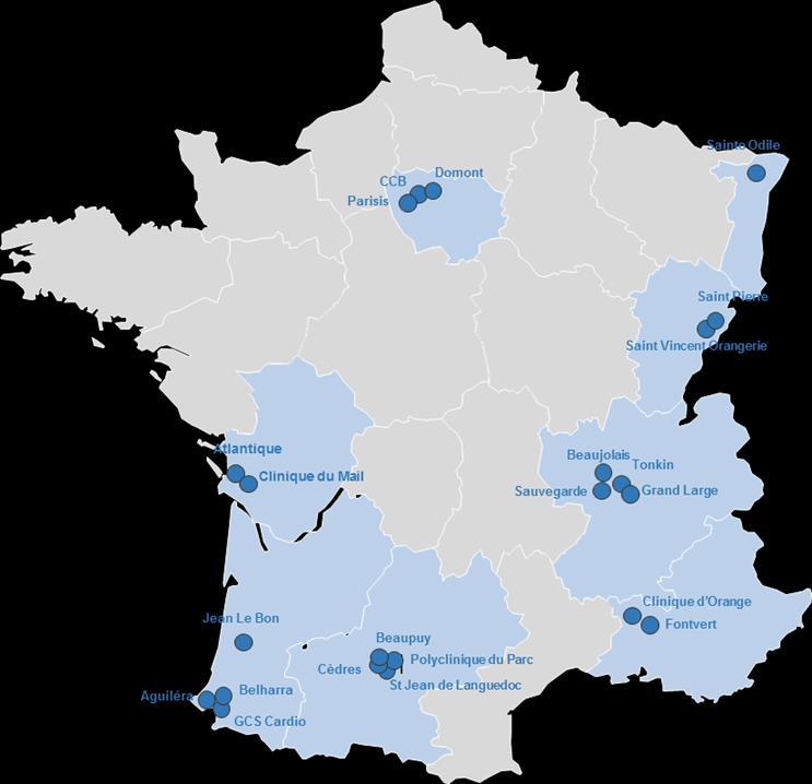 This is Capio in France Coherent clusters in key regions Capio France Sales of