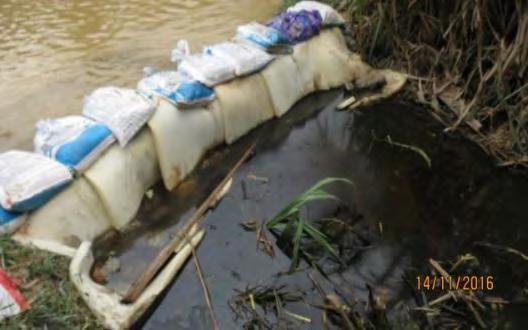 Lawatan Audit pada 14 November 2016 ke kawasan pencemaran tersebut mendapati pihak SAINS telah mengurangkan pengaliran cecair bahan kimia terus ke dalam Sungai Linggi dengan membina benteng