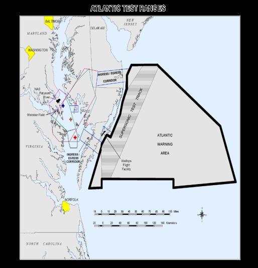 military Expanded Air Space Atlantic Test Ranges Chesapeake Test Range Restricted Airspace Offshore Ranges Warning