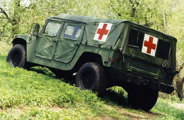 b. M1035 Ambulance (See figure 19) - HMMWV frame with removable soft-top.
