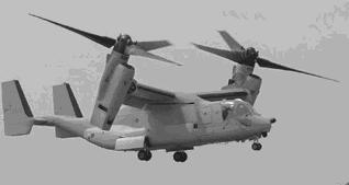 (2) When configured for litter racks, able to carry 6 litters or up to 10 ambulatory patients. c. MV-22 Osprey(See figure 23) (1) - Tilt-rotor aircraft that takes off and lands vertically but flies like a plane.
