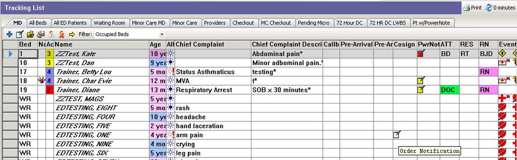 COLUMNS AND TABS The implementation of Phase V of PowerChart EMR and CPOE provides additional columns to the FirstNet Tracking List.
