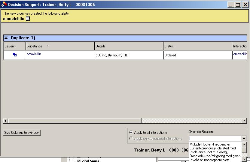 MULTUM ALERTS Decision Support alerts as displayed below, also known as Multum Alerts display in the system when entering orders or medications that present an interaction for the patient.