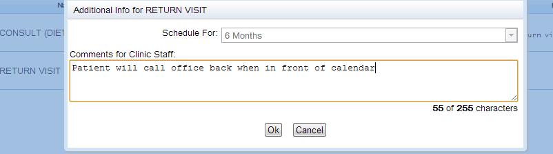 After you have finished the comment, hit ok to save it in the worklist for all other staff to have access to.