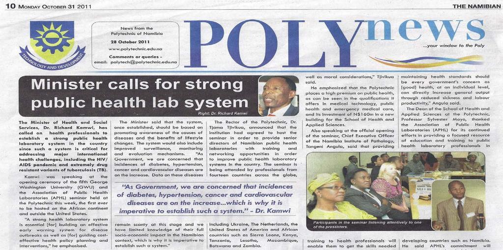 Minister of Health of Namibia Calls for