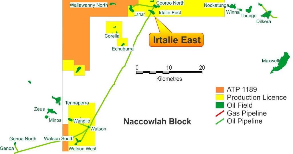 Background The Naccowlah Block comprises 2,544 km 2 approximately 40% of which is covered by ATP 1189 (N) and the remainder in 22 petroleum production leases (PL s) covering producing fields.