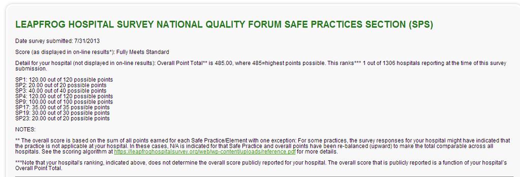 by August 31, 2013 Safe Practice Points