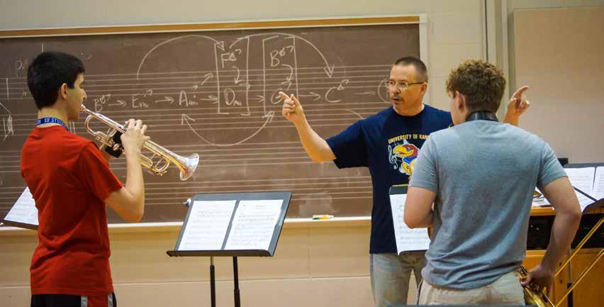 KU hosts several music camps. Guests live in Student Housing and use Murphy Hall for classes.