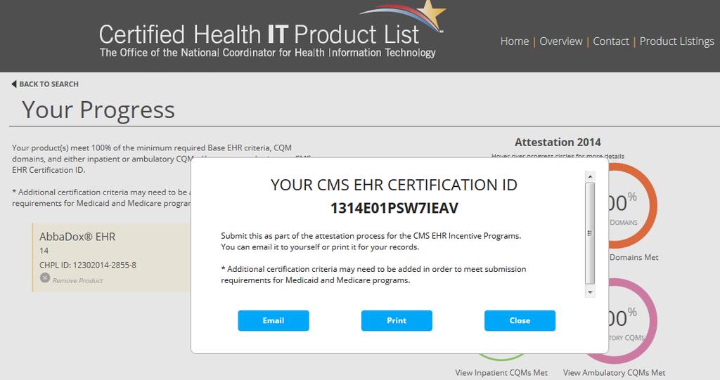 CEHRT EPs must uplad a cpy f the CMS EHR Certificatin ID (frm the Certified Health IT Prduct List) if