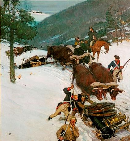 Supporting Question 1 Featured Source Source D: The Noble Train of Artillery The Noble Train of Artillery Tom Lovell, 1946 Oil painting On loan to the Fort Ticonderoga