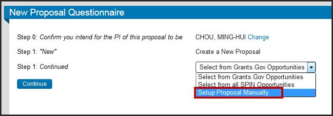 This will allow you to manually setup a proposal