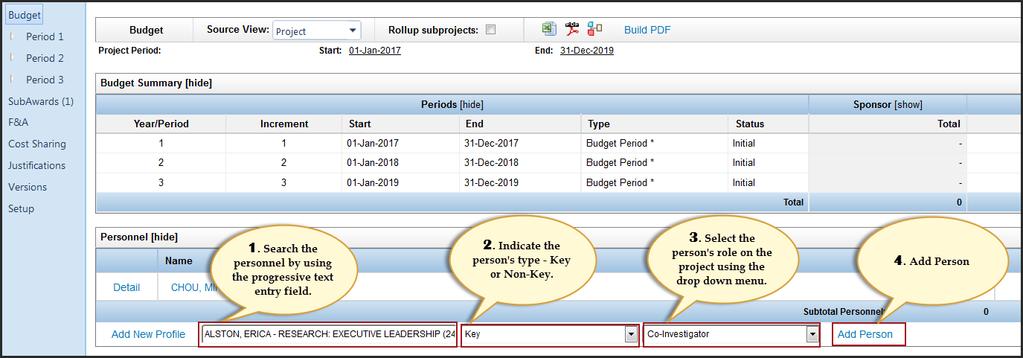You can click on Show Calculation Details to view how the person s requested budget is being calculated. Click on Close once this is complete.