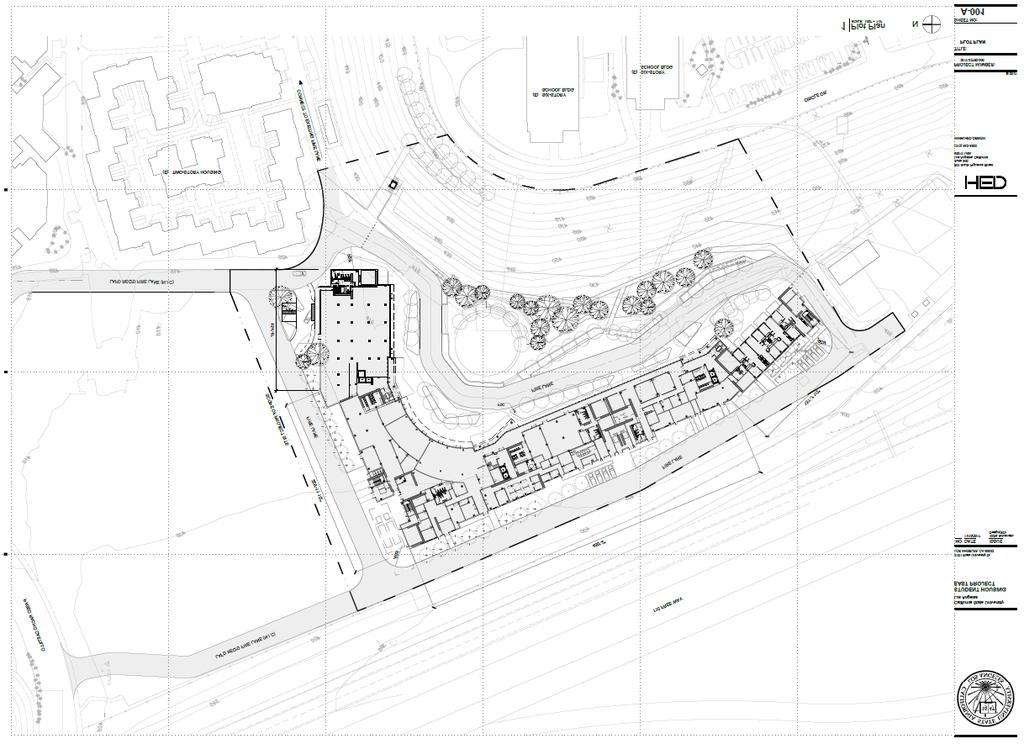 space in form of a large internal courtyard/garden along the frontage and new soccer fields immediately to the north will provide visual articulation and enrich the visual character and image of this