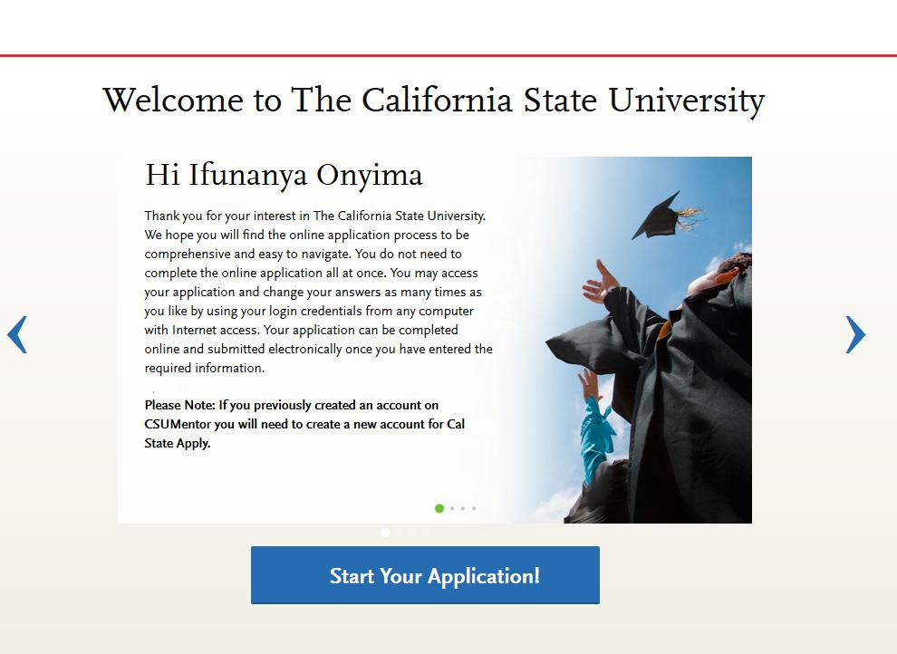 6. You have now created your CAL STATE APPLY