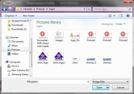 3. The file browser dialog box is displayed.
