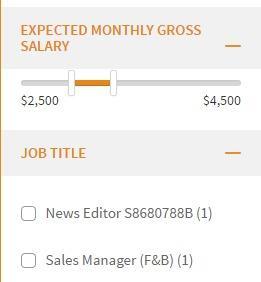Example 2: Filter the Applicants by Expected Monthly Salary in the