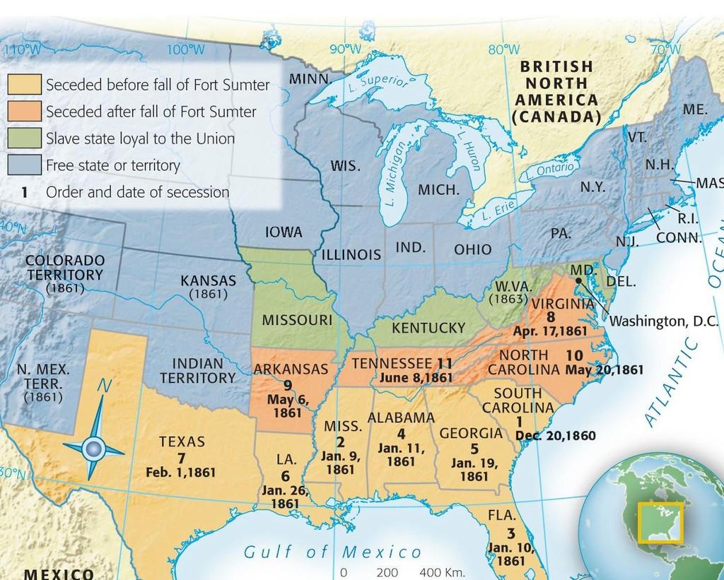 BORDER STATES The Border States: Missouri, Kentucky, Delaware, and Maryland Slave states that remain