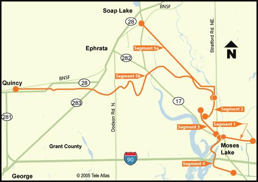 Executive Summary Rail - Port of Moses Lake/Northern Columbia Basin RR Engineering and Environmental - Project Map Local leaders have developed a project proposal that includes five segments or