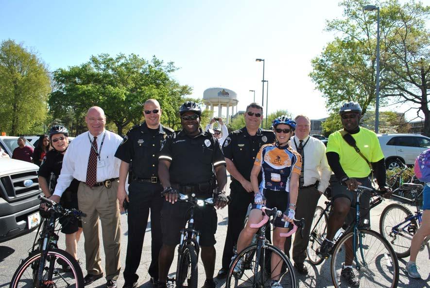 Officer Kersey, Chief Booker, Captain Richards, Officer Nembheard, Deputy Chief Lee, Sgt. Canipe, Sgt. Karolyi & Sgt. Beaupierre at the Decatur rally for Georgia Rides to the Capital.
