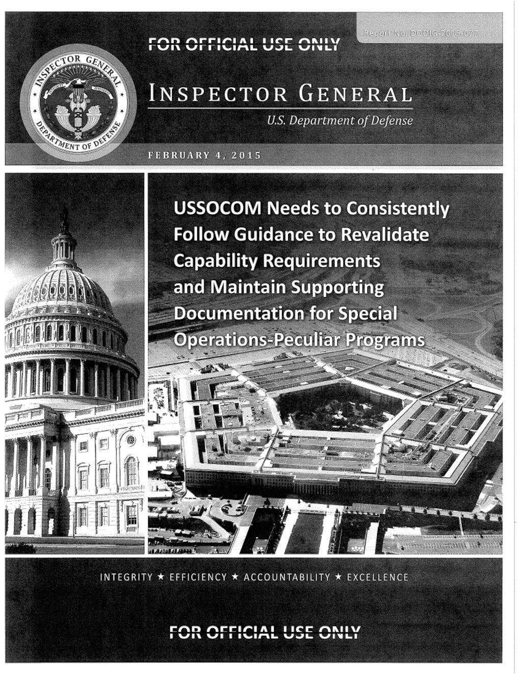USSOCOM Needs to Consistently Follow Guidance to Revalidate Capability