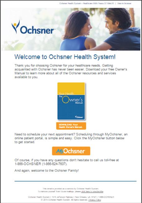 Care Delivery Firsts by Ochsner First family waiting room First intensive-care recovery room First to discover link between cigarette smoking and lung cancer First surgery in the nation to separate