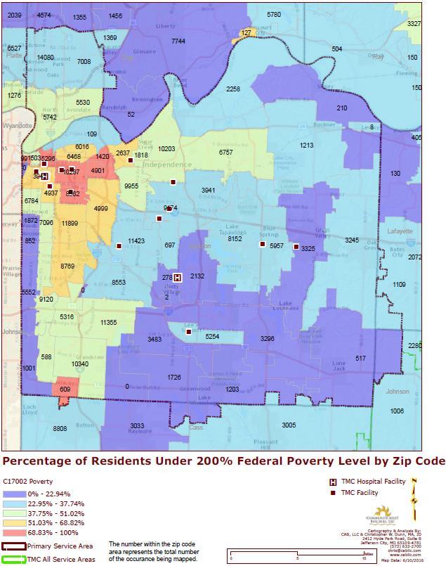 Hispanic 66,736 8.56% 3.76% Socio-economic data reflect the TMC Lakewood service area has a large number of people in poverty status.