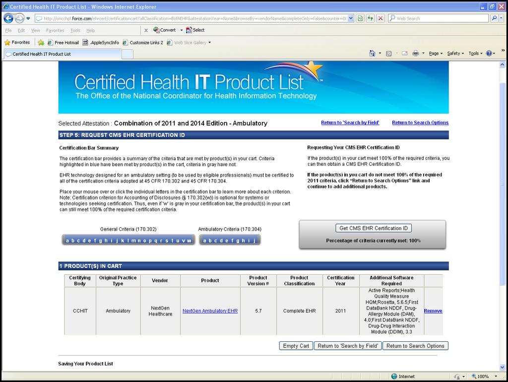 CHPL Number In 2014, you MUST have 2014 certified code in