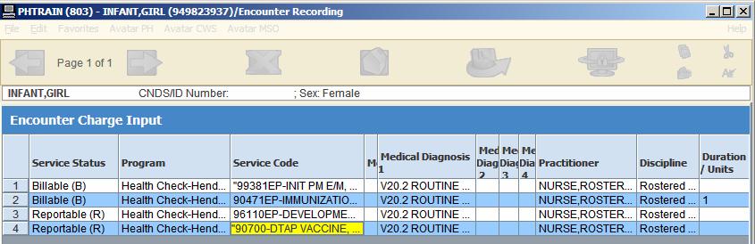 Example 1: Health Check Periodic Screening Assessment for Six-Month Old Child