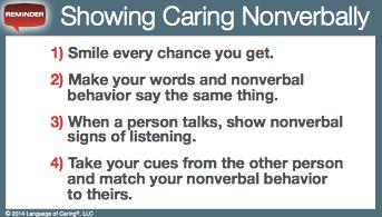 NONVERBAL CARING NOTES: B. Explain Positive Intent in these situations.