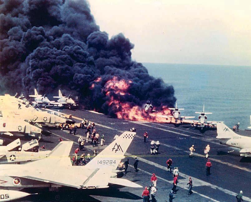5 minutes, when the plane is engulfed in flames until the munitions become volatile and could explode, Mayo said.