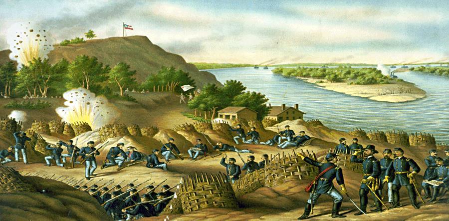 5/1-7/4/1863 Casualties (U-10,000 C-40,000). Sat on a high cliff above the Mississippi River. Cannons there could shell boats traveling between New Orleans & Memphis.
