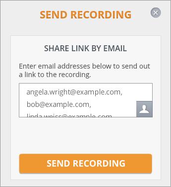 SEND A RECORDING TO GUESTS Meeting recordings are saved in the Recordings folder.