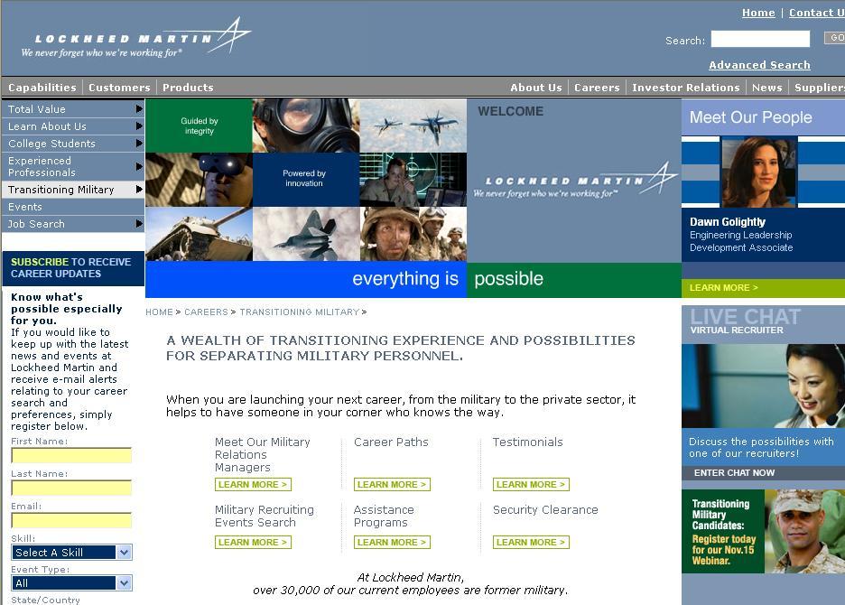 Website Multi-Page, Content Rich Lockheed Martin