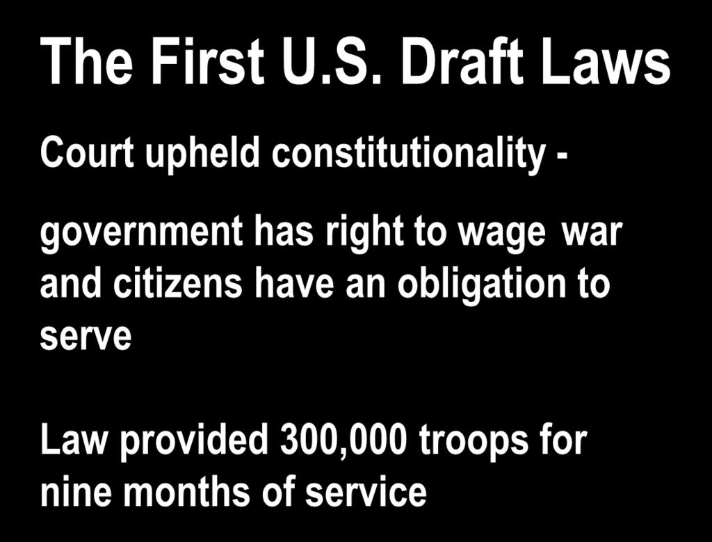 serve Law provided 300,000 troops for nine