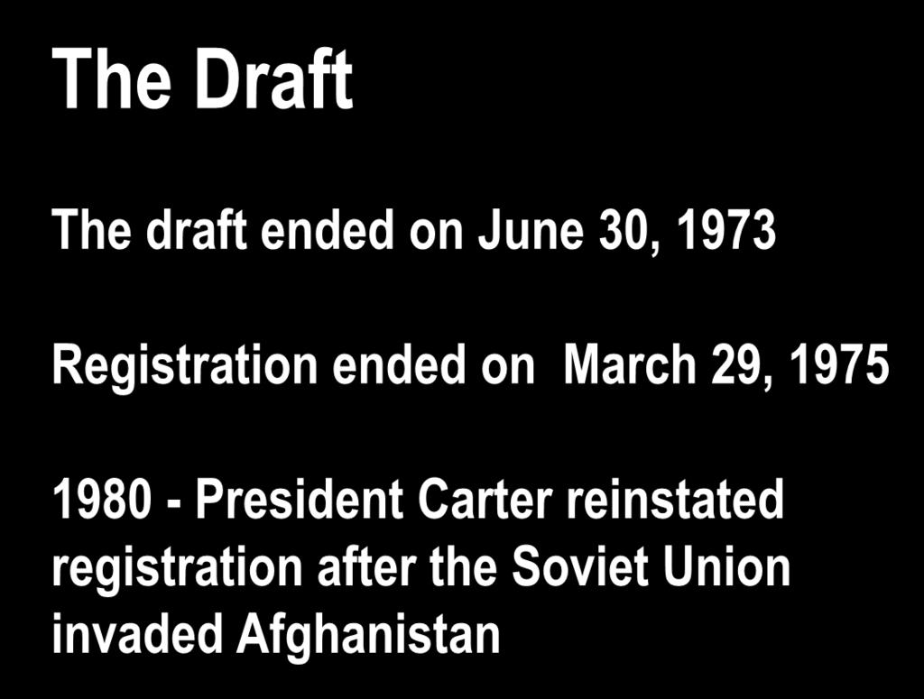 History of the Selective Service The Draft The