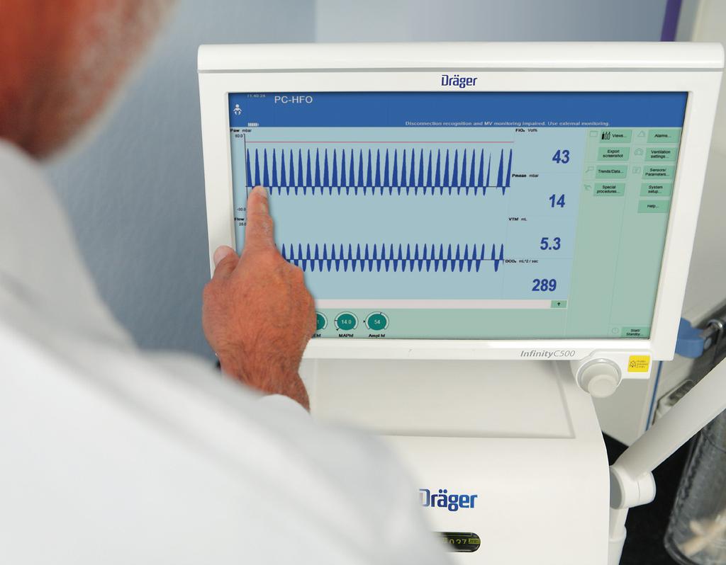 04 DRÄGER BABYLOG VN500 D-27780-2009 Smart Extend your therapy options: The innovative features of the Babylog VN500 turn data into information and greatly expand your therapeutic potential.