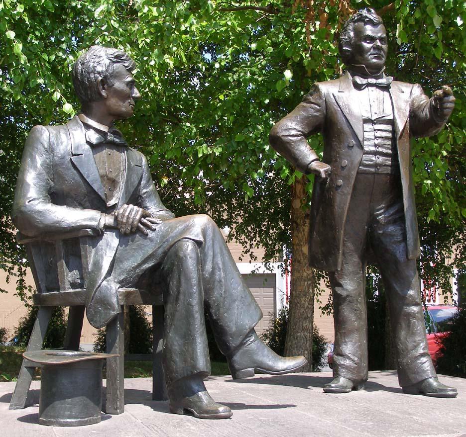 Lincoln-Douglas Debates 1858 Illinois Senate race - 7 open-air debates over slavery - Douglas (popular sovereignty) v